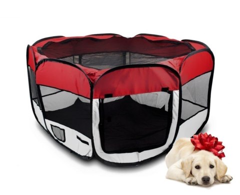 DUŻY KOJEC ZAGRODA HODOWLANA DLA PSA PSÓW SZCZENIĄT ZWIERZĄT CZERWONY