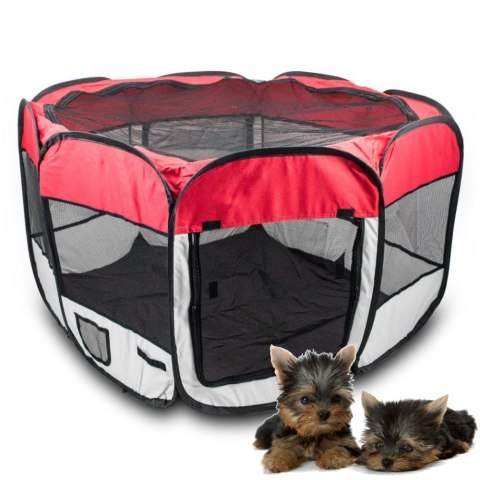 DUŻY KOJEC ZAGRODA HODOWLANA DLA PSA PSÓW SZCZENIĄT ZWIERZĄT CZERWONY