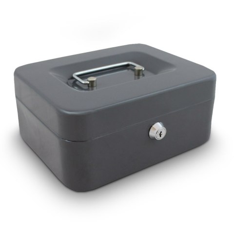 Kasetka metalowa zamykana na klucz 20 cm do przechowywania i transportu gotówki
