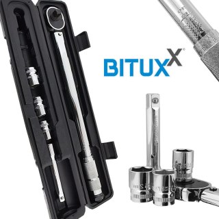 KLUCZ BITUXX DYNAMOMETRYCZNY 1/2" 28-210 Nm + ZESTAW NASADEK