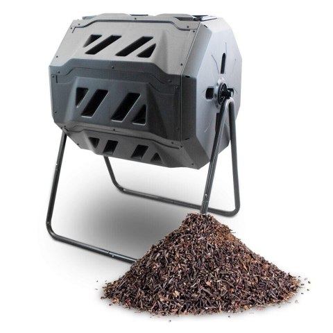 KOMPOSTOWNIK DO OGRODU PLASTIKOWY 160L BĘBNOWY OBROTOWY