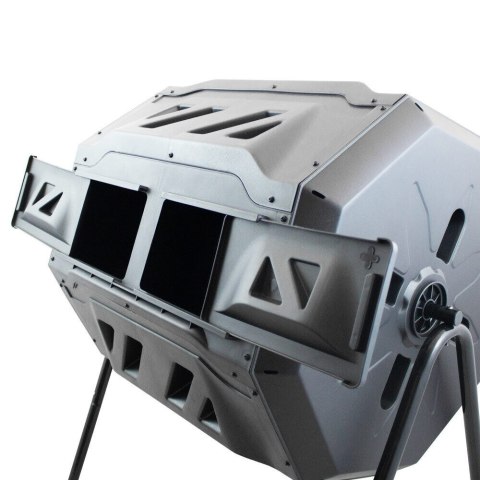 KOMPOSTOWNIK DO OGRODU PLASTIKOWY 160L BĘBNOWY OBROTOWY