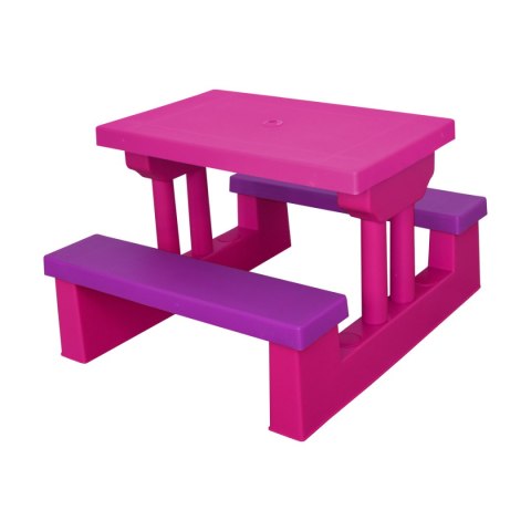 ŁAWKA ŁAWECZKA OGRODOWA DLA DZIECI Z PARASOLEM RÓŻOWA