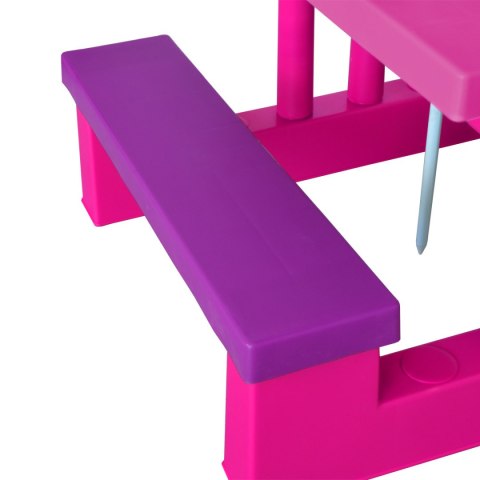 ŁAWKA ŁAWECZKA OGRODOWA DLA DZIECI Z PARASOLEM RÓŻOWA