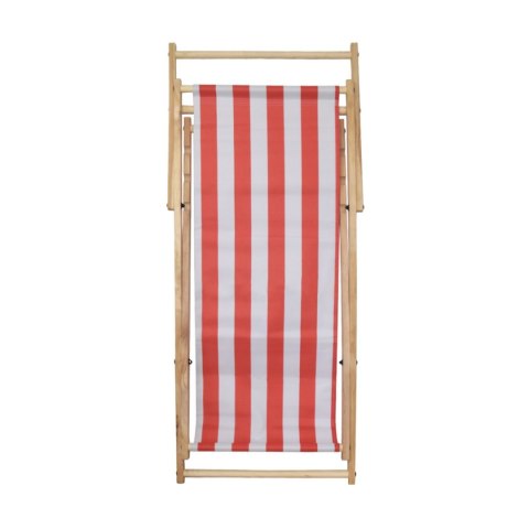 LEŻAK DREWNIANY OGRODOWY SKŁADANY Z REGULACJĄ WYSOKOŚCI CZERWONO-BIAŁY