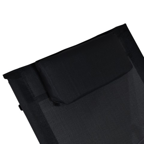 LEŻAK OGRODOWY BITUXX CZARNY BUJANY FOTEL DO OGRODU MATERIAŁOWY