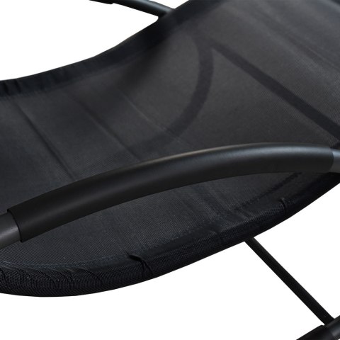 LEŻAK OGRODOWY BITUXX CZARNY BUJANY FOTEL DO OGRODU MATERIAŁOWY