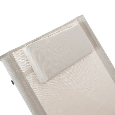 leżak ogrodowy materiałowy Bujany Bituxx na taras beżowy