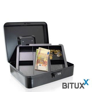 Metalowa Kasetka na Pieniądze BITUXX 30 cm – Transport i Przechowywanie Bilonu z Kluczem
