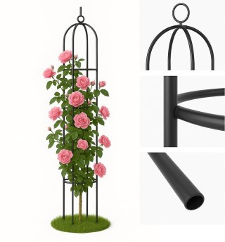 METALOWA PERGOLA DO KWIATÓW OGRODOWA DO RÓŻ STOJAK NA KWIATY ŁUK 195CM