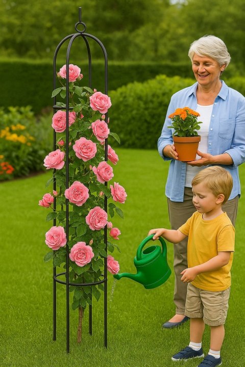 METALOWA PERGOLA DO KWIATÓW OGRODOWA DO RÓŻ STOJAK NA KWIATY ŁUK 195CM