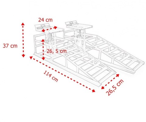 NAJAZD SAMOCHODOWY RAMPA RAMPY PODJAZ PODNOŚNIK HYDR 4 TONY