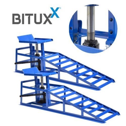 RAMPY Z PODNOŚNIKIEM HYDRAULICZNYM 2 SZT UDŹWIG DO 4 TON BITUXX