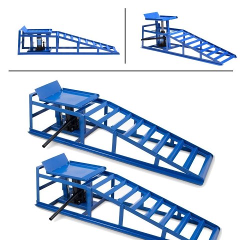 RAMPY Z PODNOŚNIKIEM HYDRAULICZNYM 2 SZT UDŹWIG DO 4 TON BITUXX