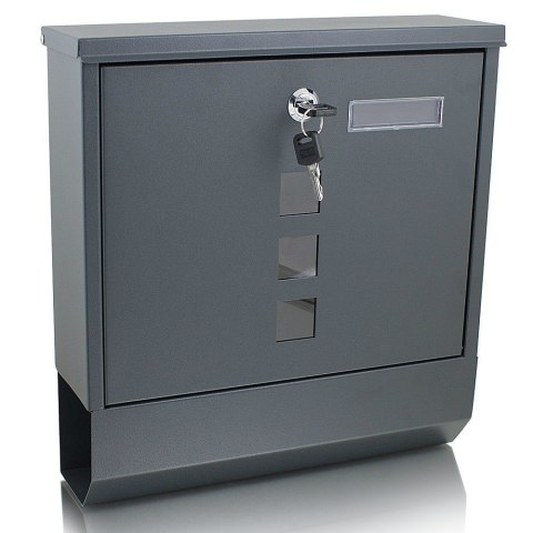 Skrzynka pocztowa Bituxx grafitowa z tubą na gazety gazetnik naścienna wisząca