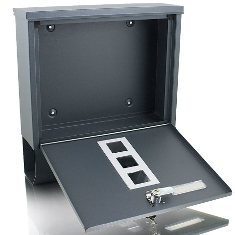 Skrzynka pocztowa Bituxx grafitowa z tubą na gazety gazetnik naścienna wisząca