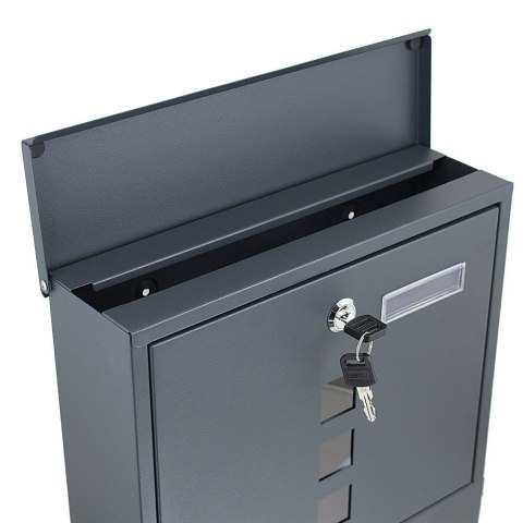 Skrzynka pocztowa Bituxx grafitowa z tubą na gazety gazetnik naścienna wisząca