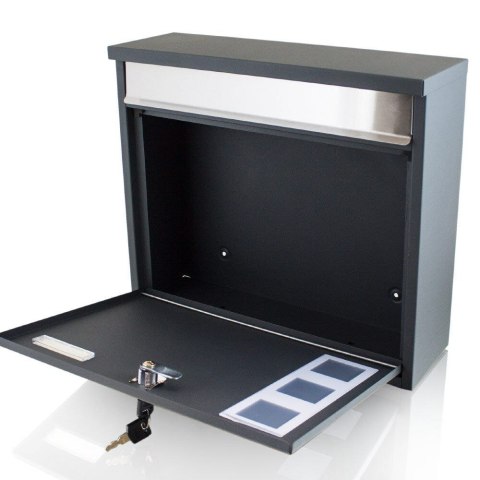 NOWOCZESNA SKRZYNKA POCZTOWA NA LISTY SOLIDNA CIEMNOSZARA BITUXX