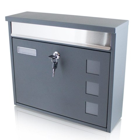 NOWOCZESNA SKRZYNKA POCZTOWA NA LISTY SOLIDNA CIEMNOSZARA BITUXX