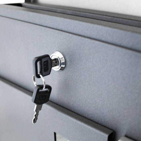 NOWOCZESNA SKRZYNKA POCZTOWA NA LISTY Z OKIENKAMI NAŚCIENNA + GAZETNIK