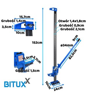 PODNOŚNIK KOLEJOWY FARMERSKI 3T 132cm WYSOKOŚĆ LEWAREK