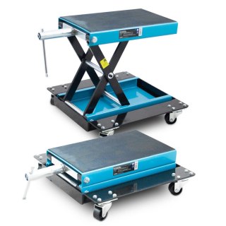 PODNOŚNIK MOTOCYKLOWY NA KÓŁACH UDŹWIG 500KG 12-37CM MANEWROWY DO MOTOCYKLA