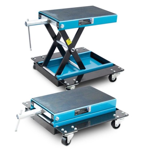 PODNOŚNIK MOTOCYKLOWY NA KÓŁACH UDŹWIG 500KG 12-37CM MANEWROWY DO MOTOCYKLA