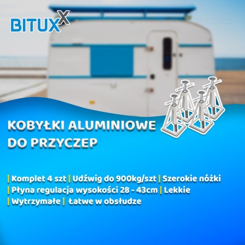 PODPORY WSPORNIKI ALUMINIOWE DO PRZYCZEPY SAMOCHODÓW 3600 KG