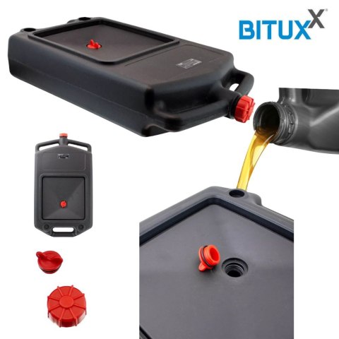 Kanister do zlewania i wymiany oleju 10L – szczelny pojemnik z tacką i uchwytem