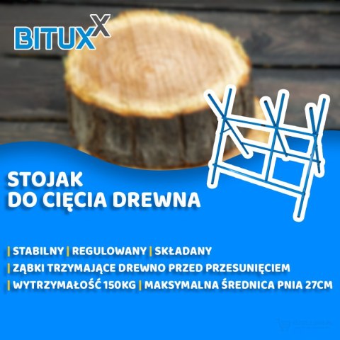 PROFESJONALNY METALOWY STOJAK DO CIĘCIA DREWNA BITUXX NIEBIESKI