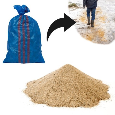 Piasek workowany 25kg do posypywania dróg i ulic antypoślizgowy ekologiczny