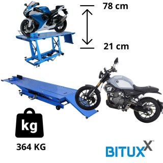 Podnośnik nożycowy motocyklowy Hydrauliczny z pompką nożną 364 kg Bitux