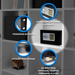 Bituxx sejf meblowy z zamkiem elektronicznym – bezpieczna szafka na dokumenty i wartości