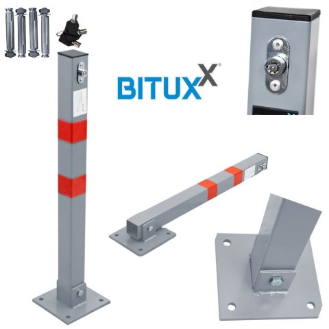 SKŁADANA BLOKADA PARKINGOWA SŁUPEK BLOKUJĄCY WIDOCZNY NA KLUCZ