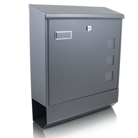 SKRZYNKA POCZTOWA NA LISTY + GAZETNIK NAŚCIENNA SZARA SOLIDNA