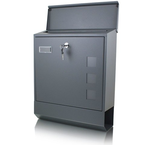 SKRZYNKA POCZTOWA NA LISTY + GAZETNIK NAŚCIENNA SZARA SOLIDNA