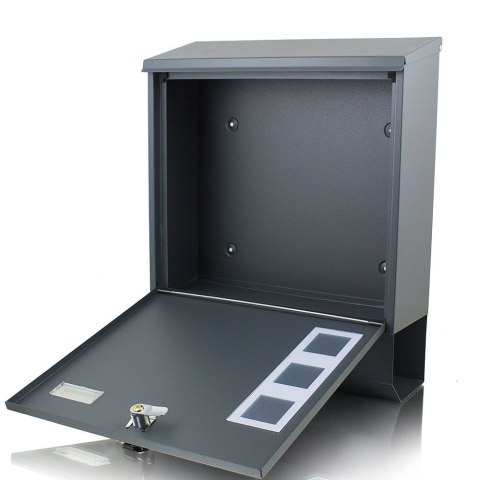 SKRZYNKA POCZTOWA NA LISTY + GAZETNIK NAŚCIENNA SZARA SOLIDNA