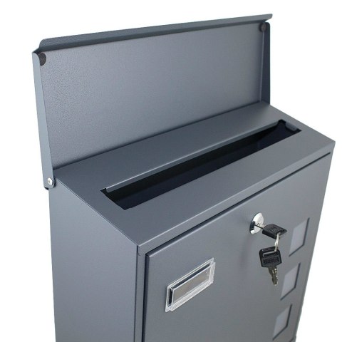 SKRZYNKA POCZTOWA NA LISTY + GAZETNIK NAŚCIENNA SZARA SOLIDNA