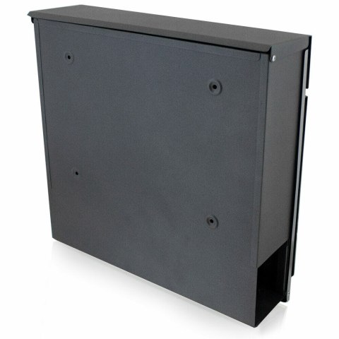 SOLIDNA SKRZYNKA POCZTOWA NA LISTY ELEGANCKA GRAFITOWA Z GAZETNIKIEM