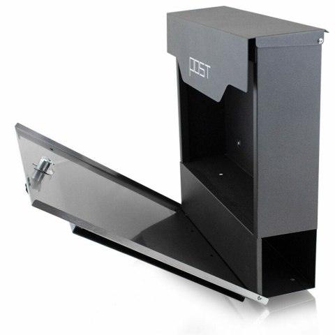 SOLIDNA SKRZYNKA POCZTOWA NA LISTY ELEGANCKA GRAFITOWA Z GAZETNIKIEM