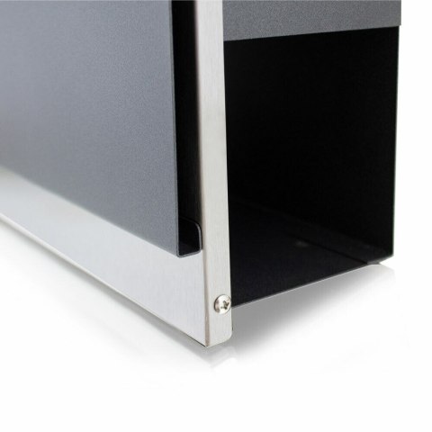 SOLIDNA SKRZYNKA POCZTOWA NA LISTY ELEGANCKA GRAFITOWA Z GAZETNIKIEM