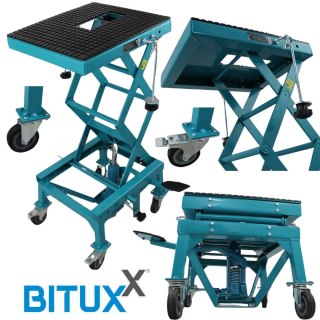 STOJAK DO MOTOCYKLA PODNOŚNIK HYDRAULICZNY NA KÓŁKACH DO 135KG