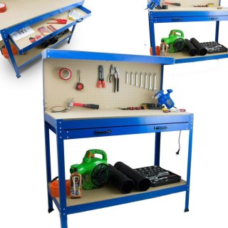 STÓŁ ROBOCZY BITUXX WARSZTATOWY Z SZUFLADĄ I UCHWYTAMI BLAT XXL