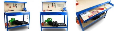 STÓŁ ROBOCZY BITUXX WARSZTATOWY Z SZUFLADĄ I UCHWYTAMI BLAT XXL