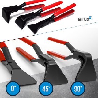 SZCZYPCE CĘGI DEKARSKIE BLACHARSKIE ZESTAW 3 SZT 0° 45° 90° BITUXX CZERWONE