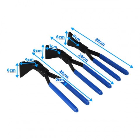 SZCZYPCE CĘGI DEKARSKIE BLACHARSKIE ZESTAW DO BLACH 0° 45° 90° 3 SZT