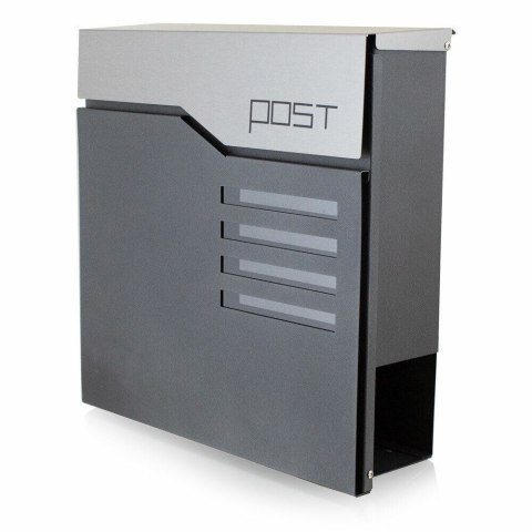 Skrzynka na listy z gazetnikiem Skrzynka pocztowa Post Grafitowa elegancka