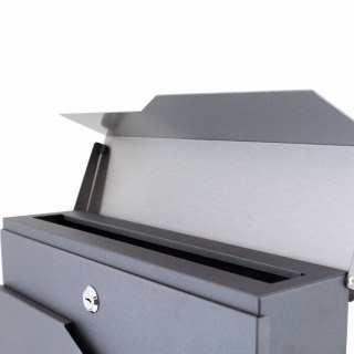 Skrzynka na listy z gazetnikiem Skrzynka pocztowa Post Grafitowa elegancka