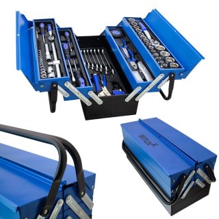 Skrzynka narzędziowa otwierana kolor niebieski 85 elementów Bituxx