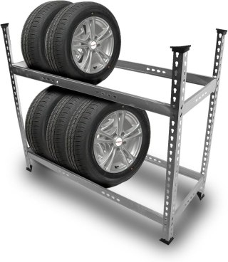 Stojak na opony solidnie wykonany stal nierdzewna